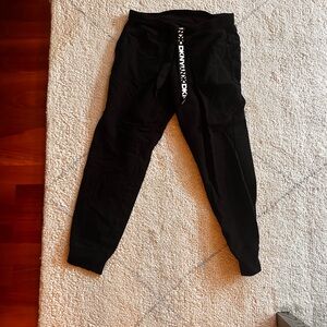 DKNY Black Jogger Pants with White Logo Drawcord